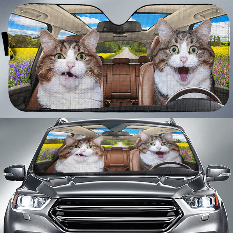 Custom Photo Life Is Better With The Pets - Dog & Cat Personalized Custom Auto Windshield Sunshade, Car Window Protector - Gift For Pet Owners, Pet Lovers