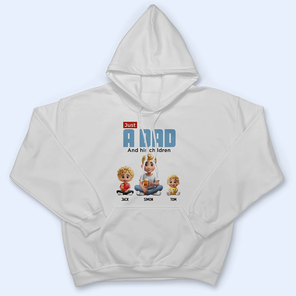 Just A Dad And His Girl 3D Cartoon - Personalized T Shirt