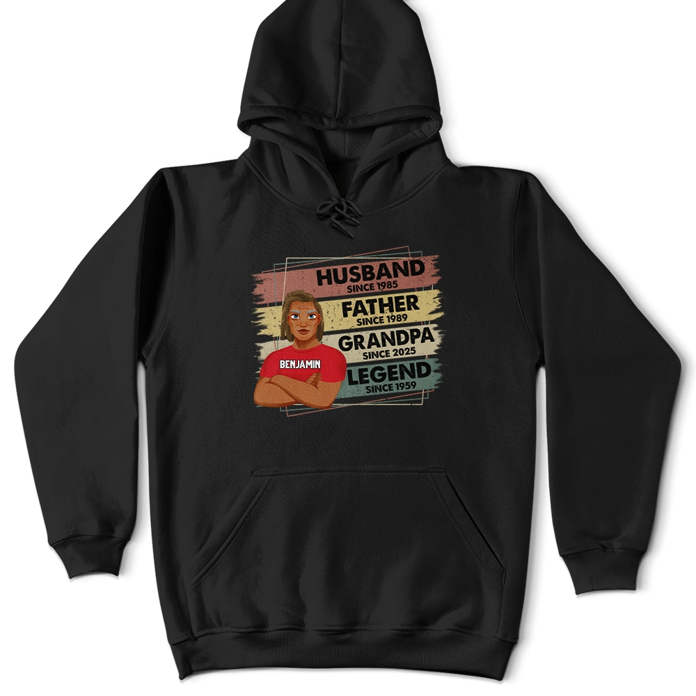 Husband Father Grandpa Legend - Personalized T Shirt