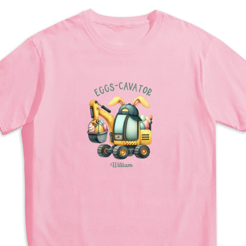Eggs-Cavator Boy Girl Watercolor Personalized Baby Onesie Baby Shirt