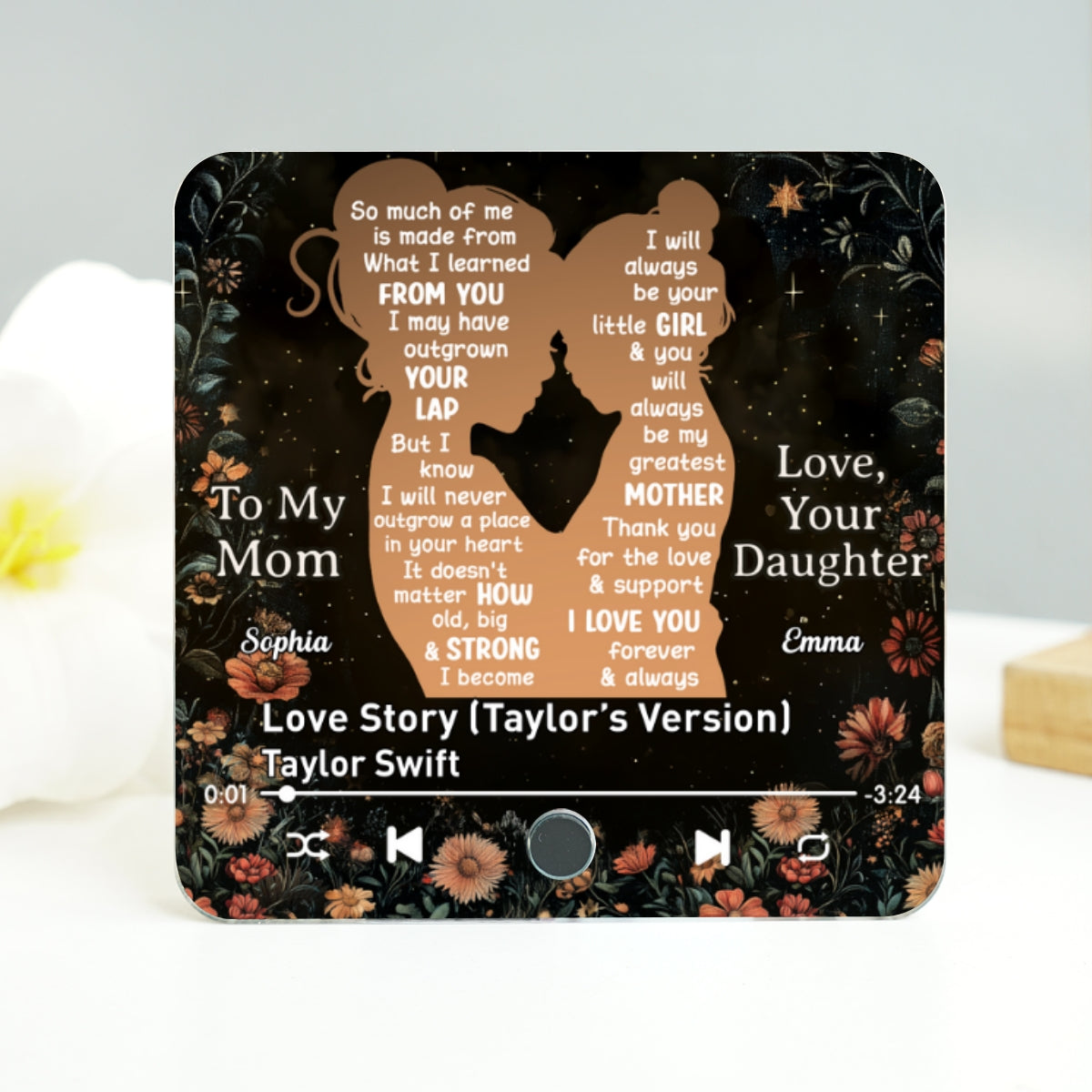 Mom Thank You For The Love & Support Our Song Gift From Daughter Personalized Music Fridge Magnet