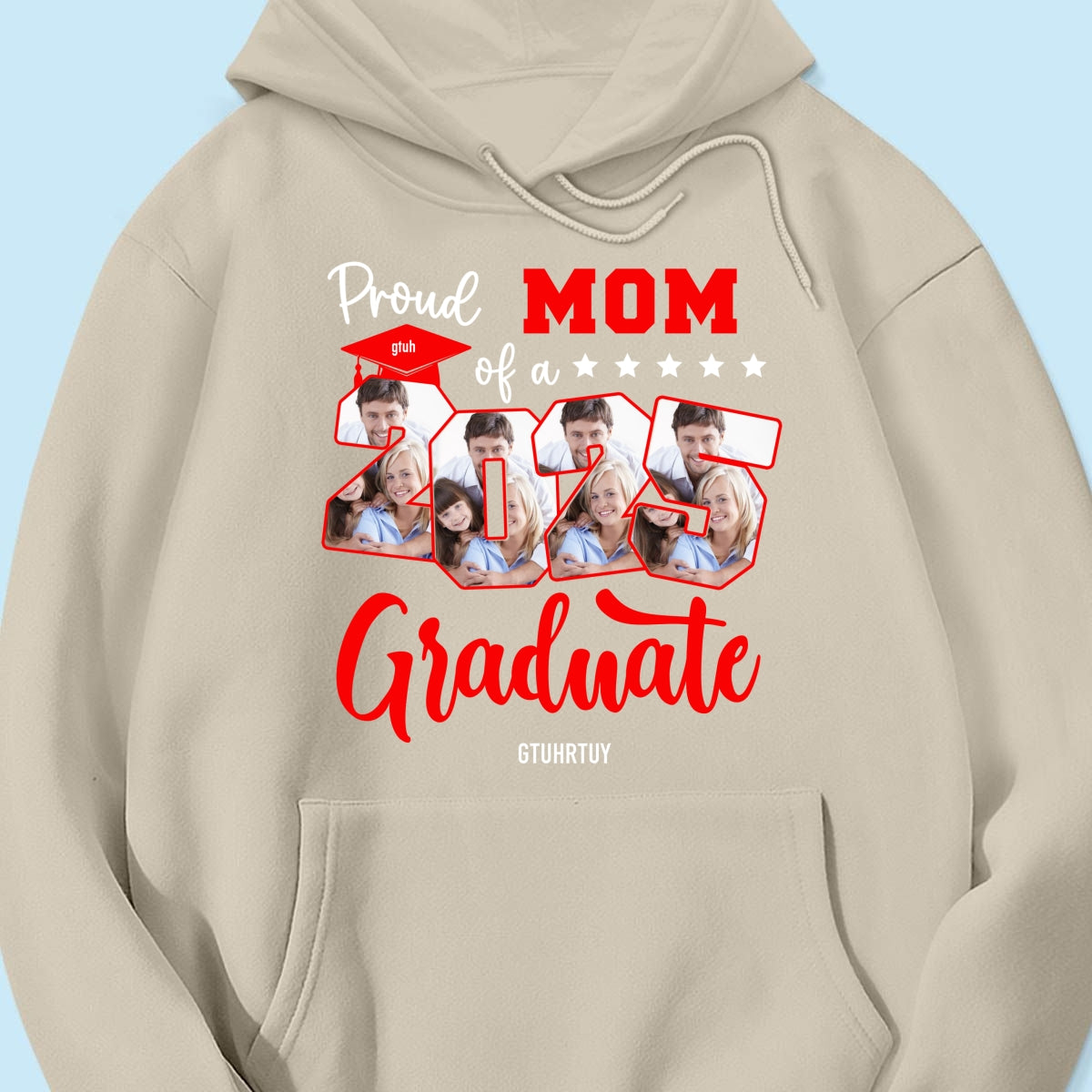 Proud Family Of 2025 Senior Graduation Upload Photo Personalized Shirt, Graduate Gift