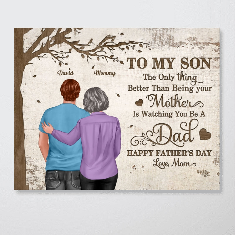 Under Tree To My Son From Mom Happy Father's Day Personalized Canvas