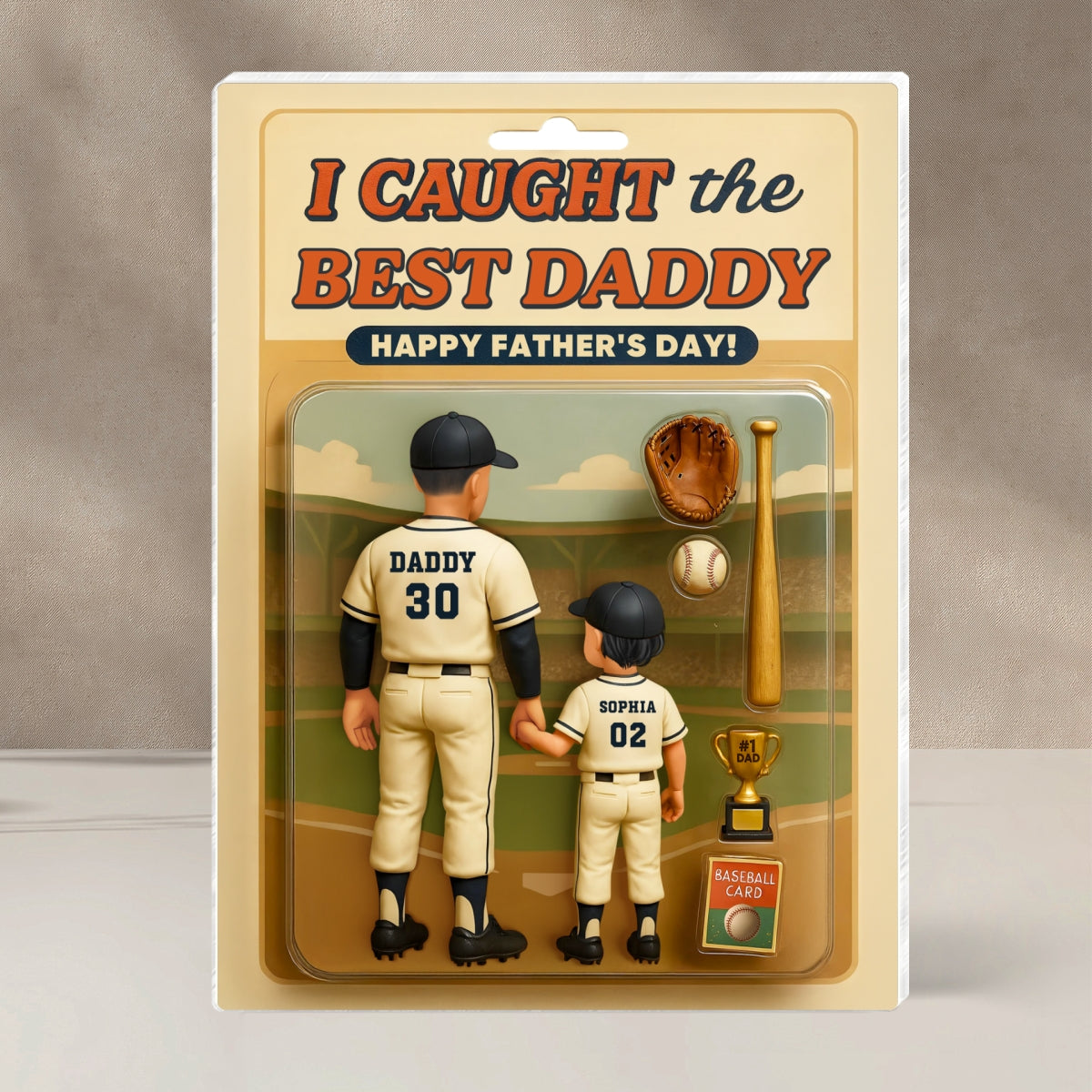 We Caught the Best Dad Baseball Custom Figure Personalized Acrylic Block Plaque, Father's Day Gift for Dad, Gift for Husband