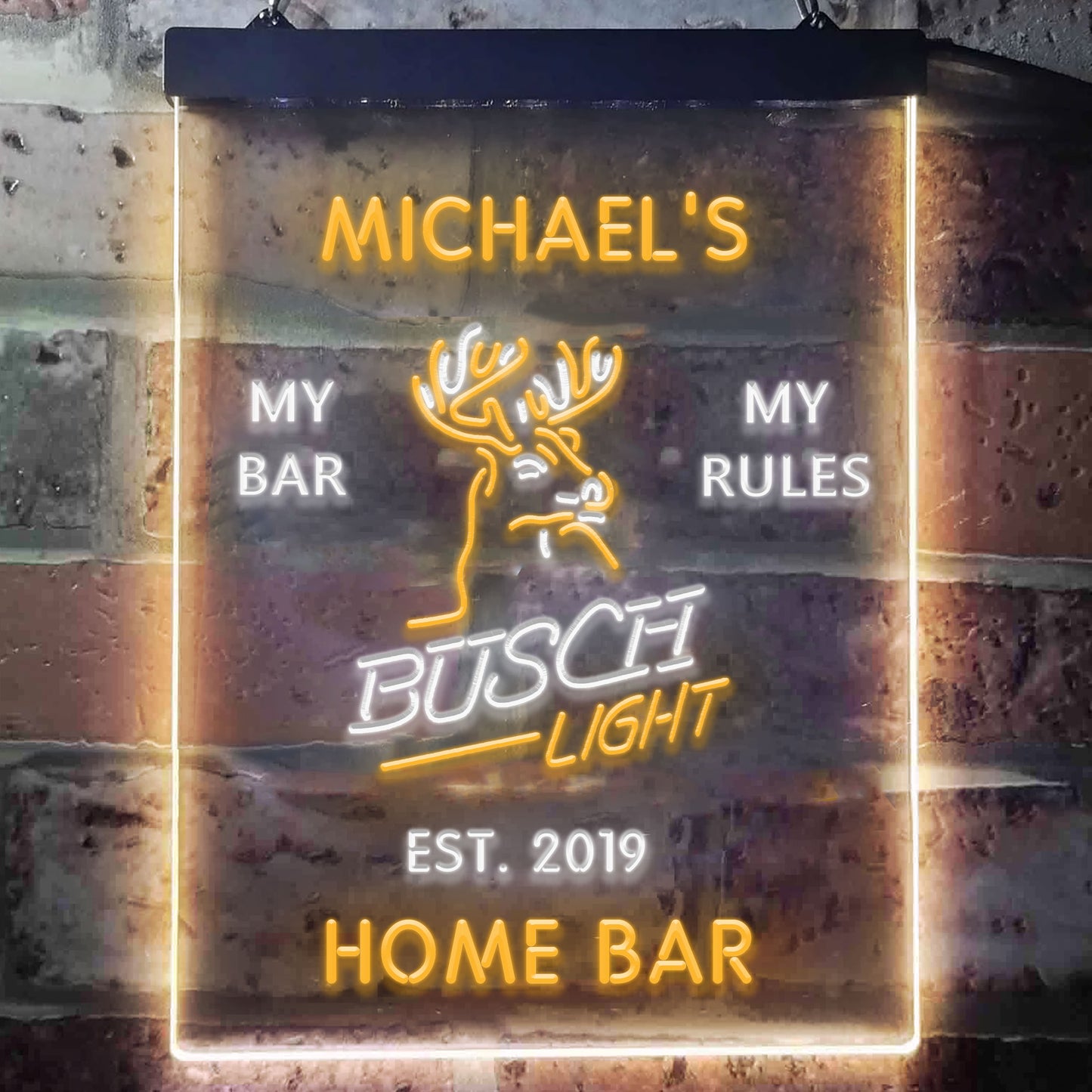 Personalized Busch Light Beer Deer Bar Acrylic Neon-Like LED Sign