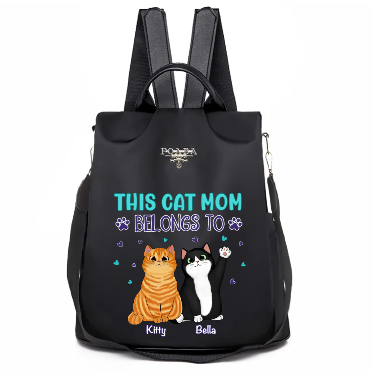 Belongs To Fluffy Sitting Cats Personalized Backpack