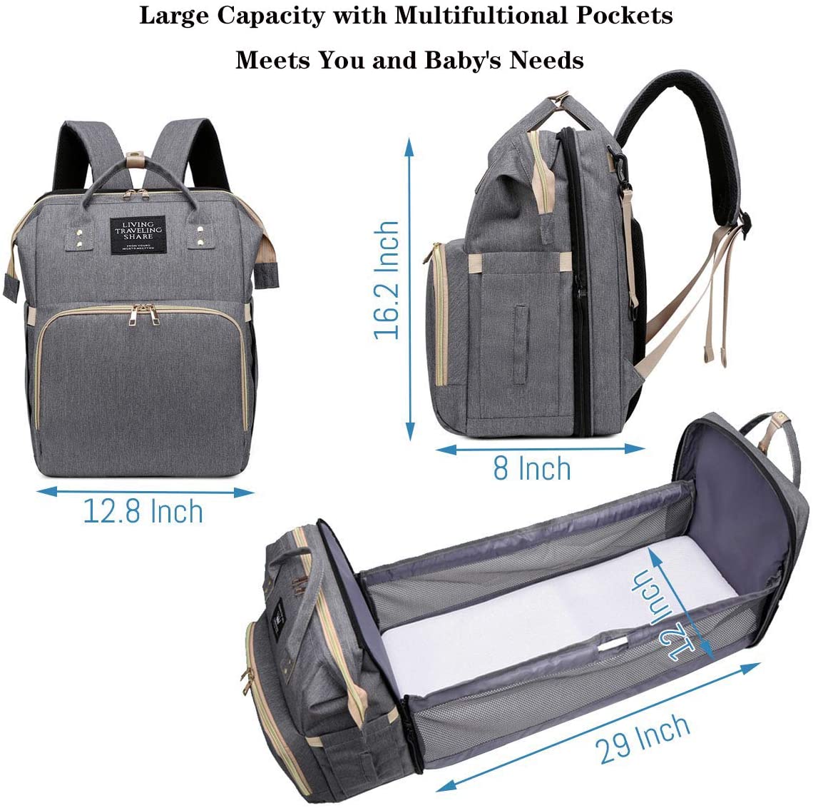 Being Grandma Makes My Life Complete Personalized baby travel bag