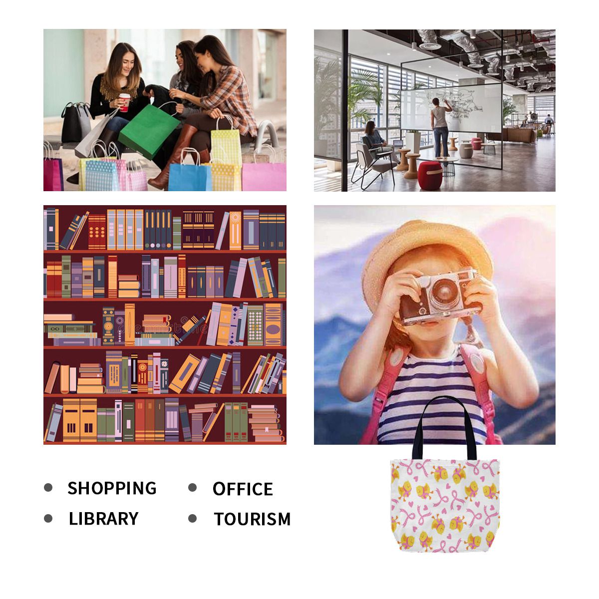 Breast Cancer Awareness Ribbon Chick Canvas Bag No.YDQQ37