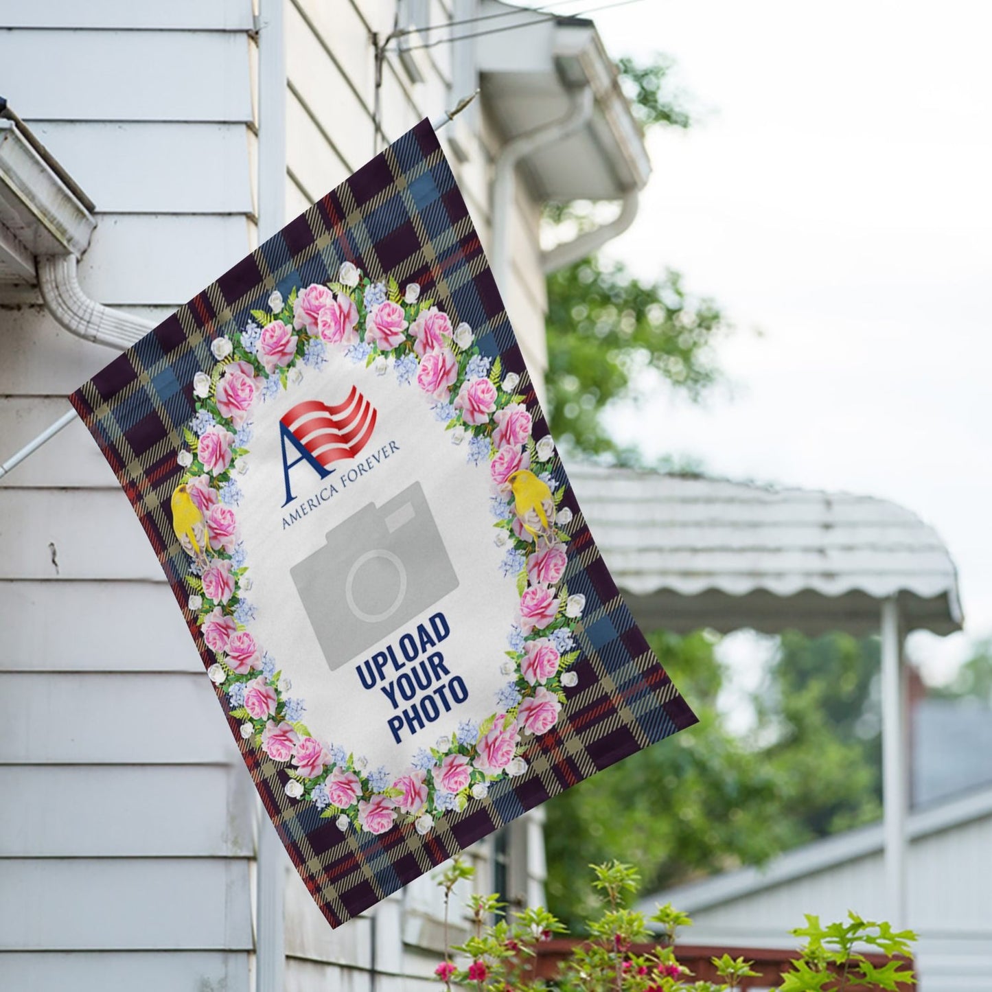 Personalized Burst Of Pink House Flag & Garden Flag