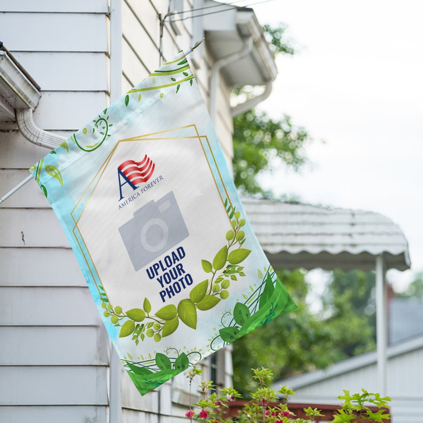 Personalized Rose Greenery House Flag & Garden Flag