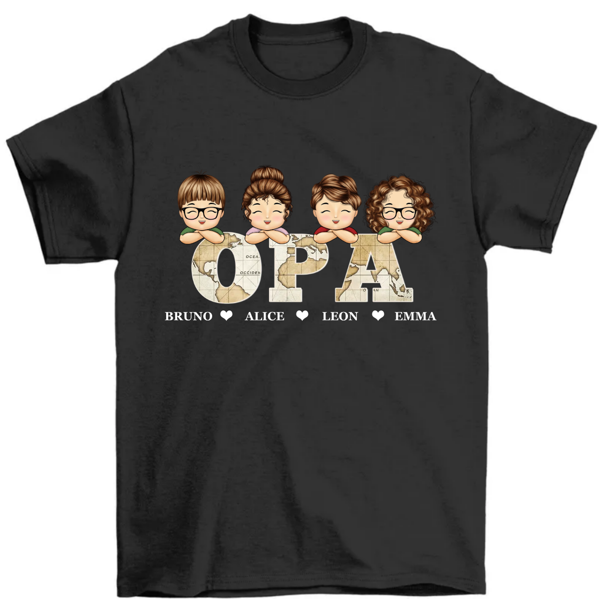 Opa Großvater - Personalisiertes T Shirt