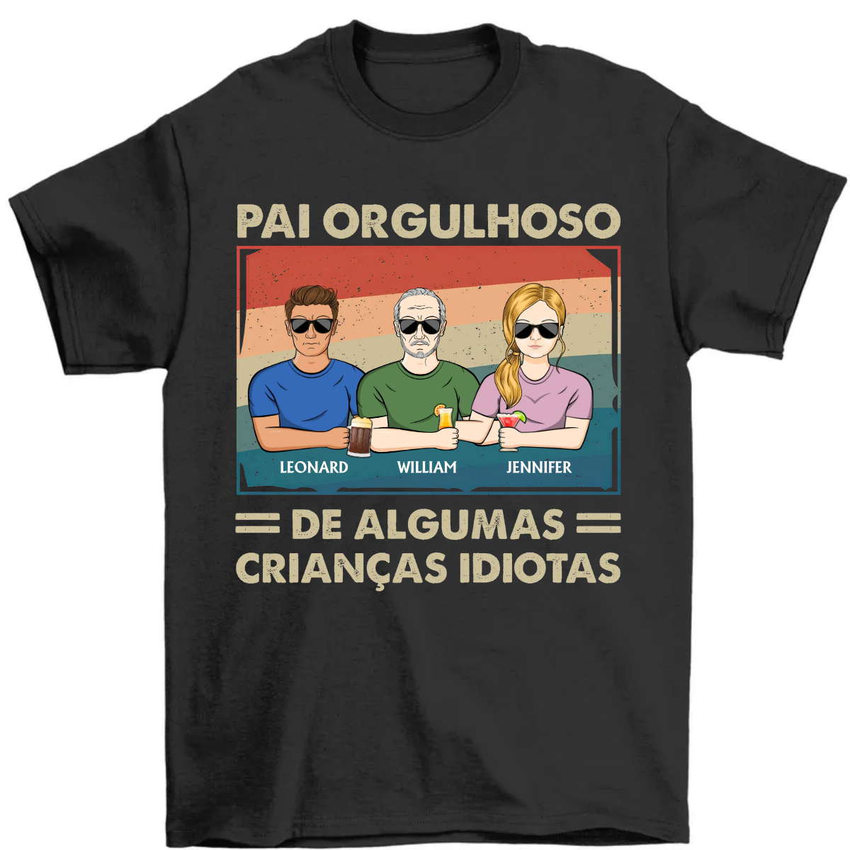 Pai Orgulhoso - Presente Para Papai, Papai, Vovô - T Shirt Personalizado