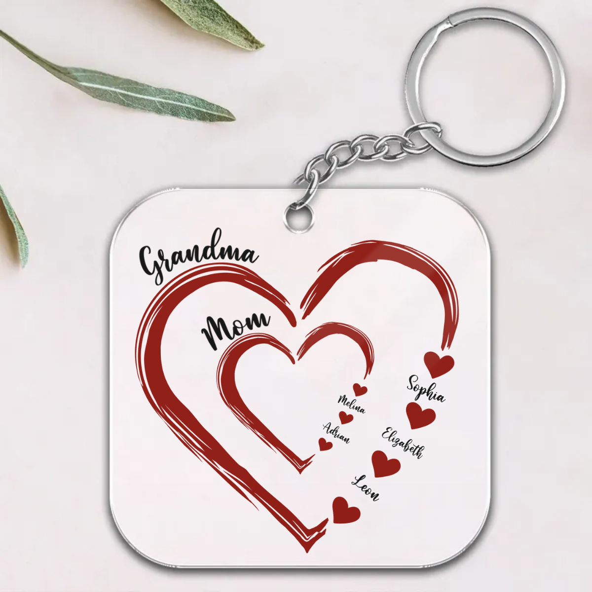 Mom's Grandma's Sweethearts - Gift For Mother, Grandmother - Personalized Acrylic Keychain