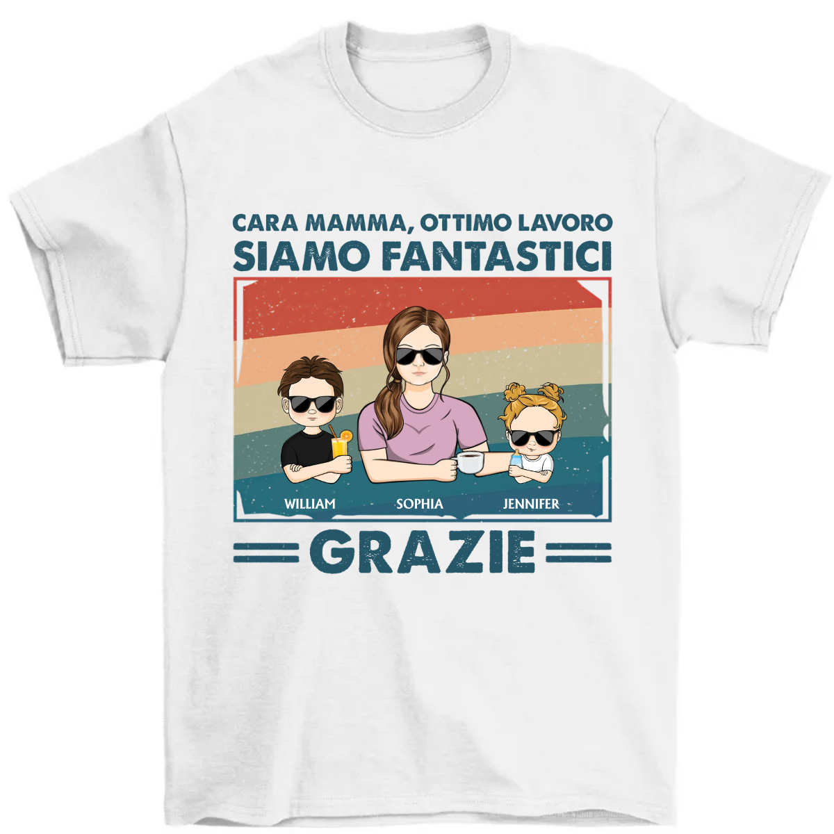 Cara Mamma Ottimo Lavoro Siamo Fantastici Grazie Giovane - Regalo per la festa della mamma - Maglietta Personalizzata