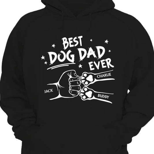 Best Dog Dad Ever Hand Punch - Personalized Hoodie