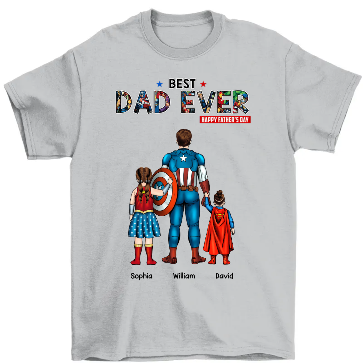 Best Dad Ever Super DAD - Gift For Dad - Personalized Custom T Shirt