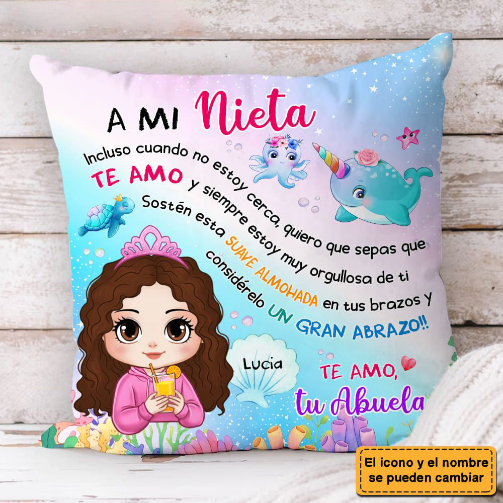 Personalized Granddaughter I Am Proud Of You Spanish Pillow