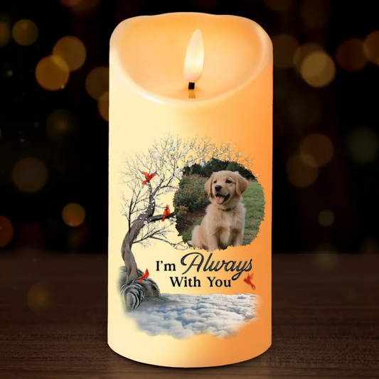 Custom Photo A Companion Is Gone, But The Memory Lives On - Memorial Personalized Custom LED Candle - Christmas Gift, Sympathy Gift For Pet Owners, Pet Lovers