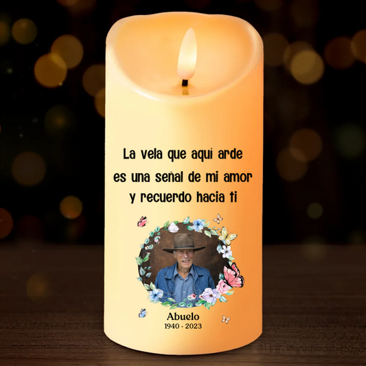 Vela LED personalizada con foto conmemorativa - Regalo de Navidad, regalo de condolencia para familiares