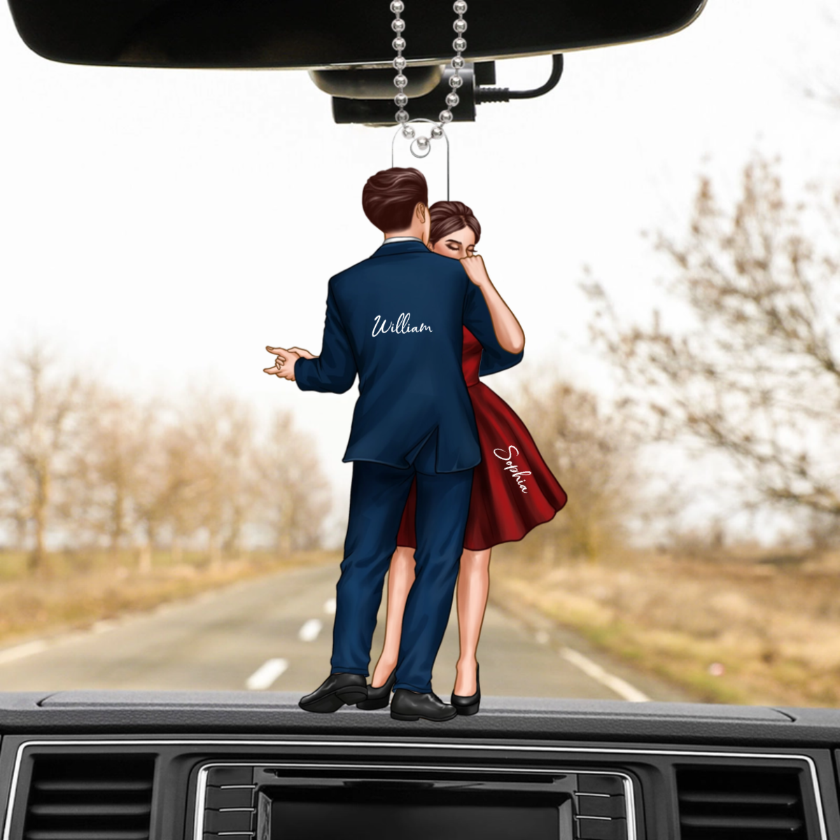 Couple Dancing Anniversary Gift Personalized Car Ornament