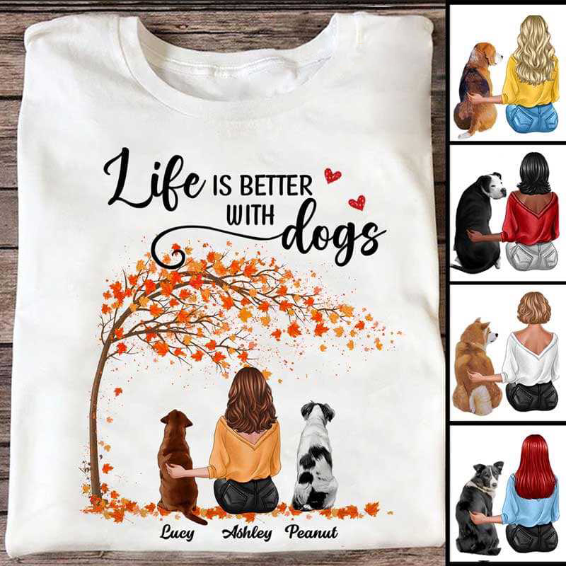 Better With Dogs Under Tree Personalized Shirt