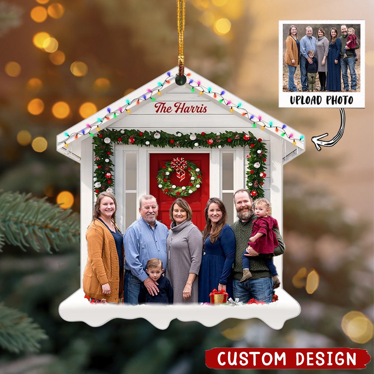 Our Family 2023 - Personalized Custom Photo Mica Ornament - Christmas Gift For Family Members