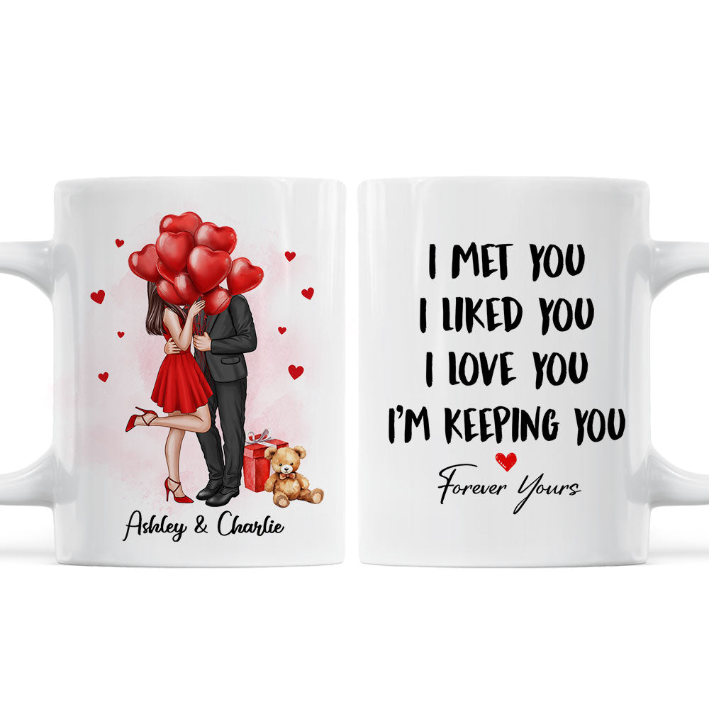 Elegant Couple I Met You I Love You Personalized Mug