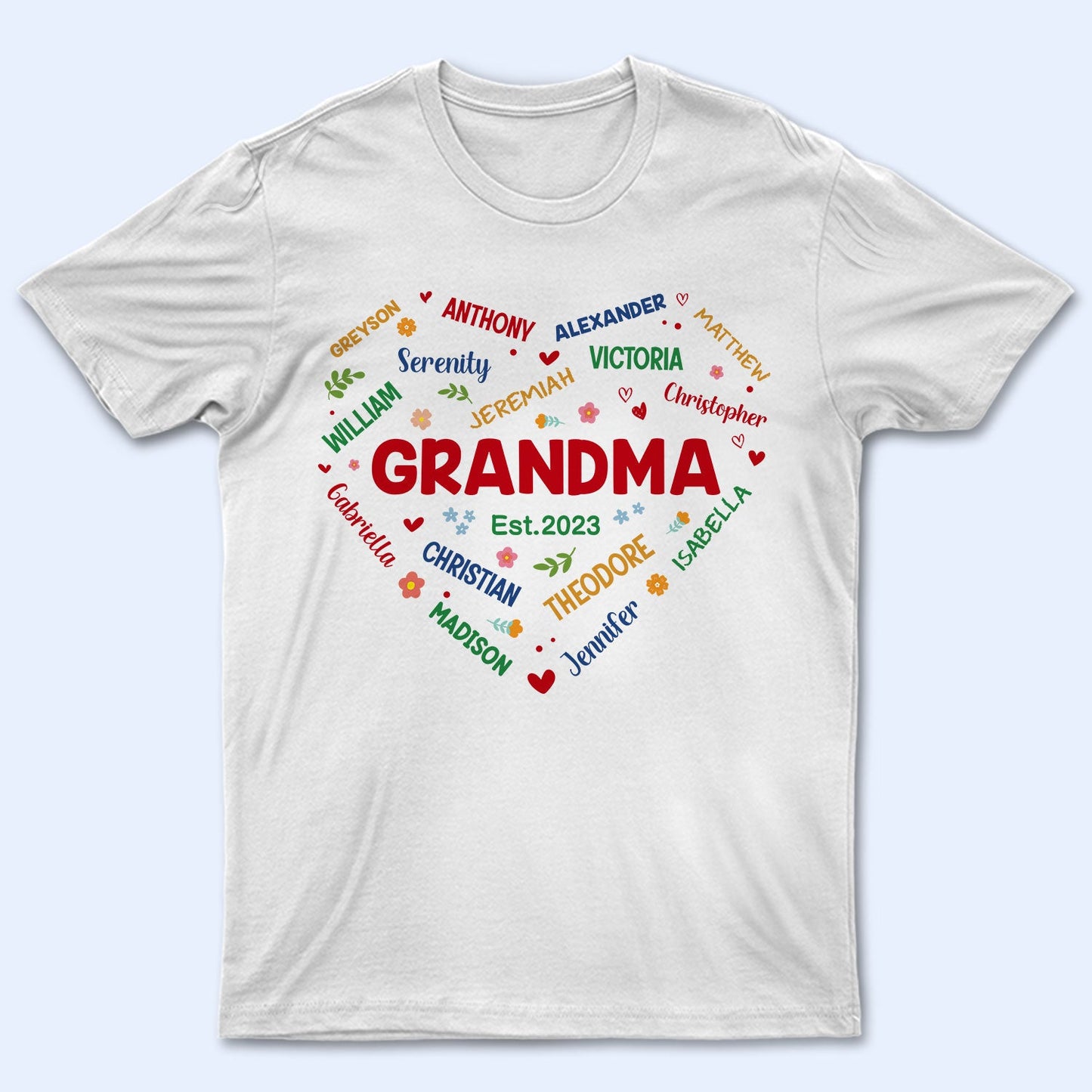 Love Grandma Mom Mum - Gift For Mother, Grandmother - Personalized T Shirt