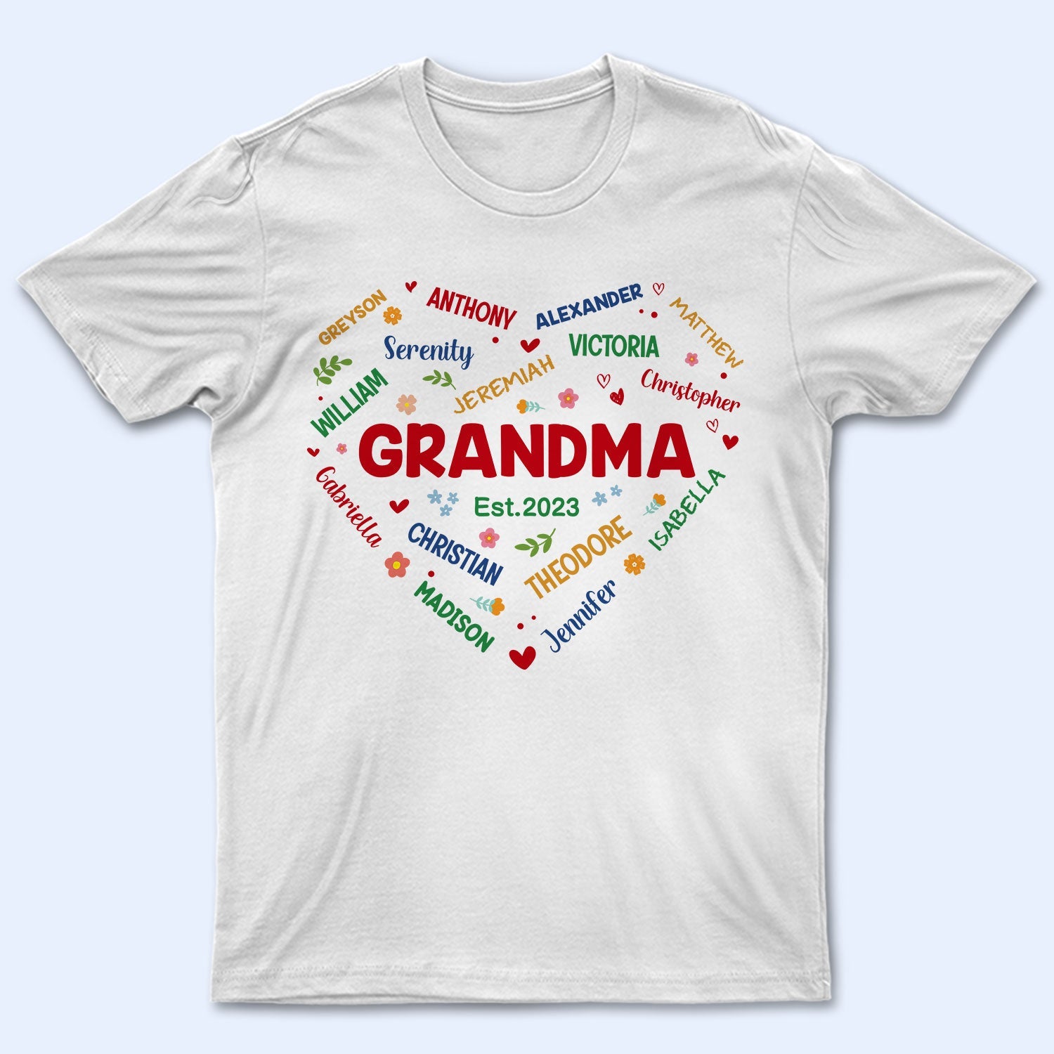 Love Grandma Mom Mum - Gift For Mother, Grandmother - Personalized T Shirt