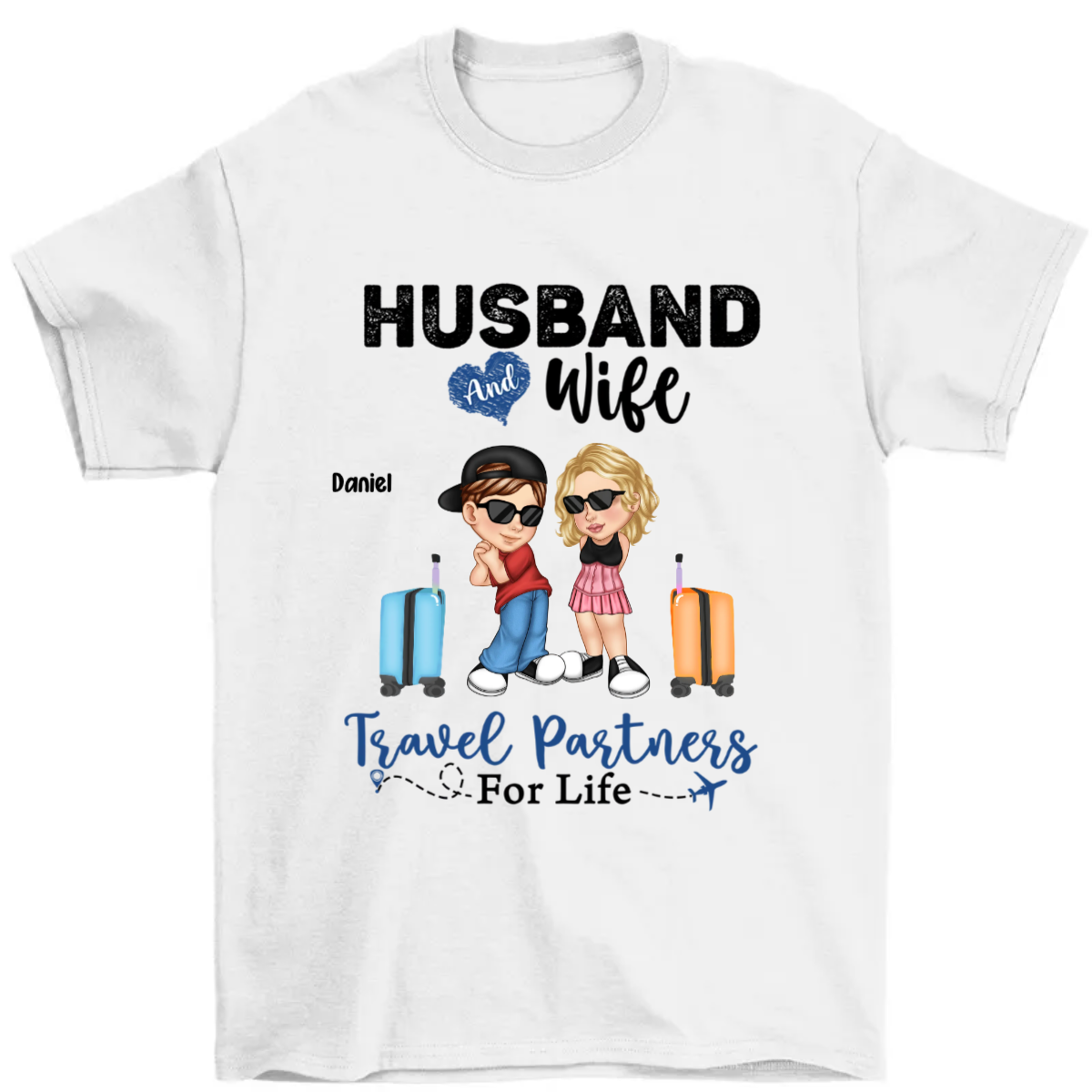 Travel Partners For Life Y2K Couple - Personalized T Shirt