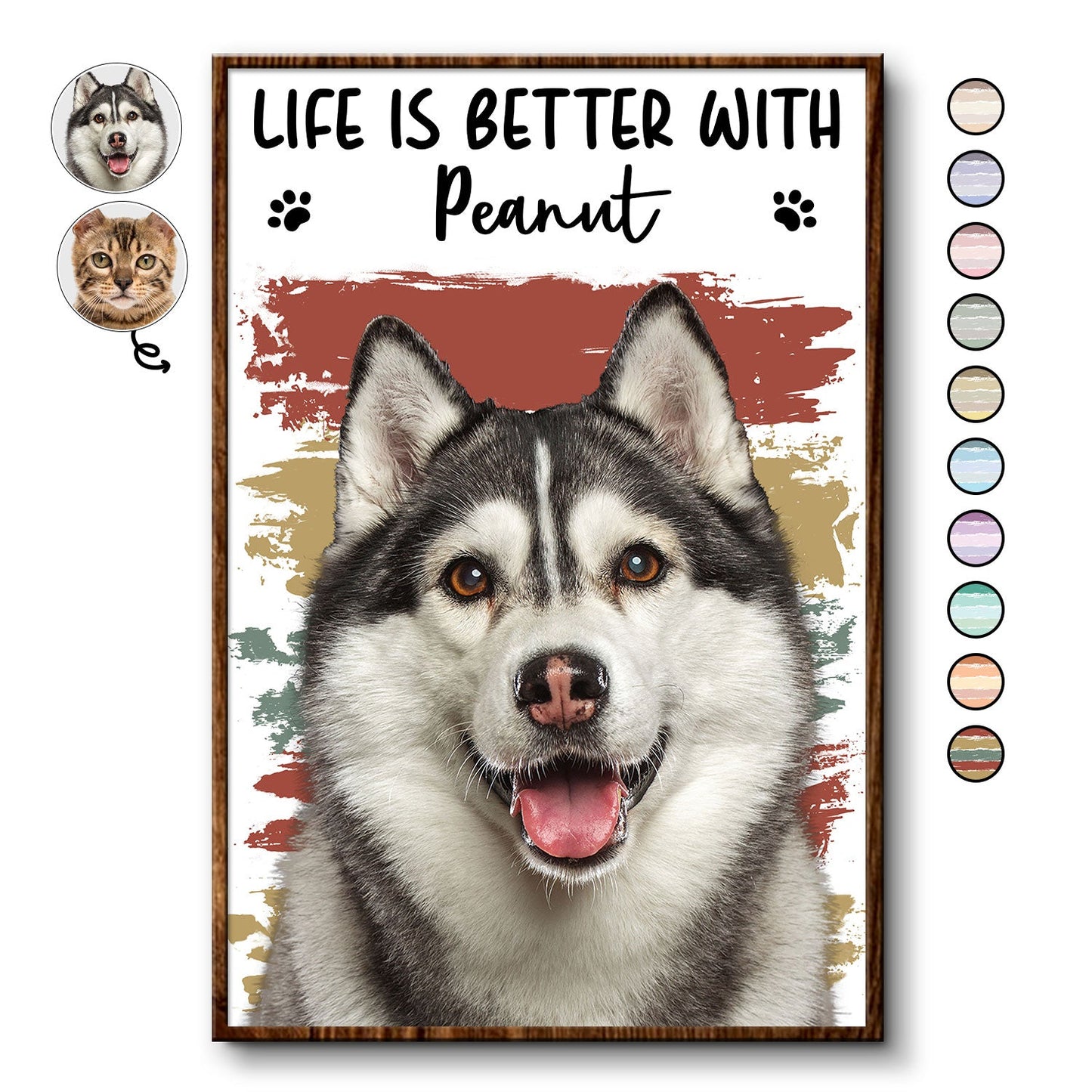 Custom Photo Life Is Better With Dog Cat - Gift For Pet Lovers - Personalized Poster