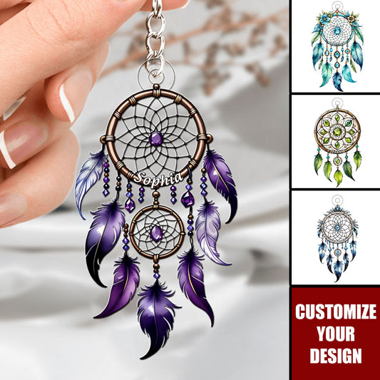 Zodiac Birthstone Dreamcatcher - Personalized Acrylic Keychain