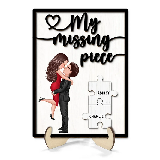 My Missing Piece Gift For Her Gift For Him Personalized 2-Layer Wooden Plaque