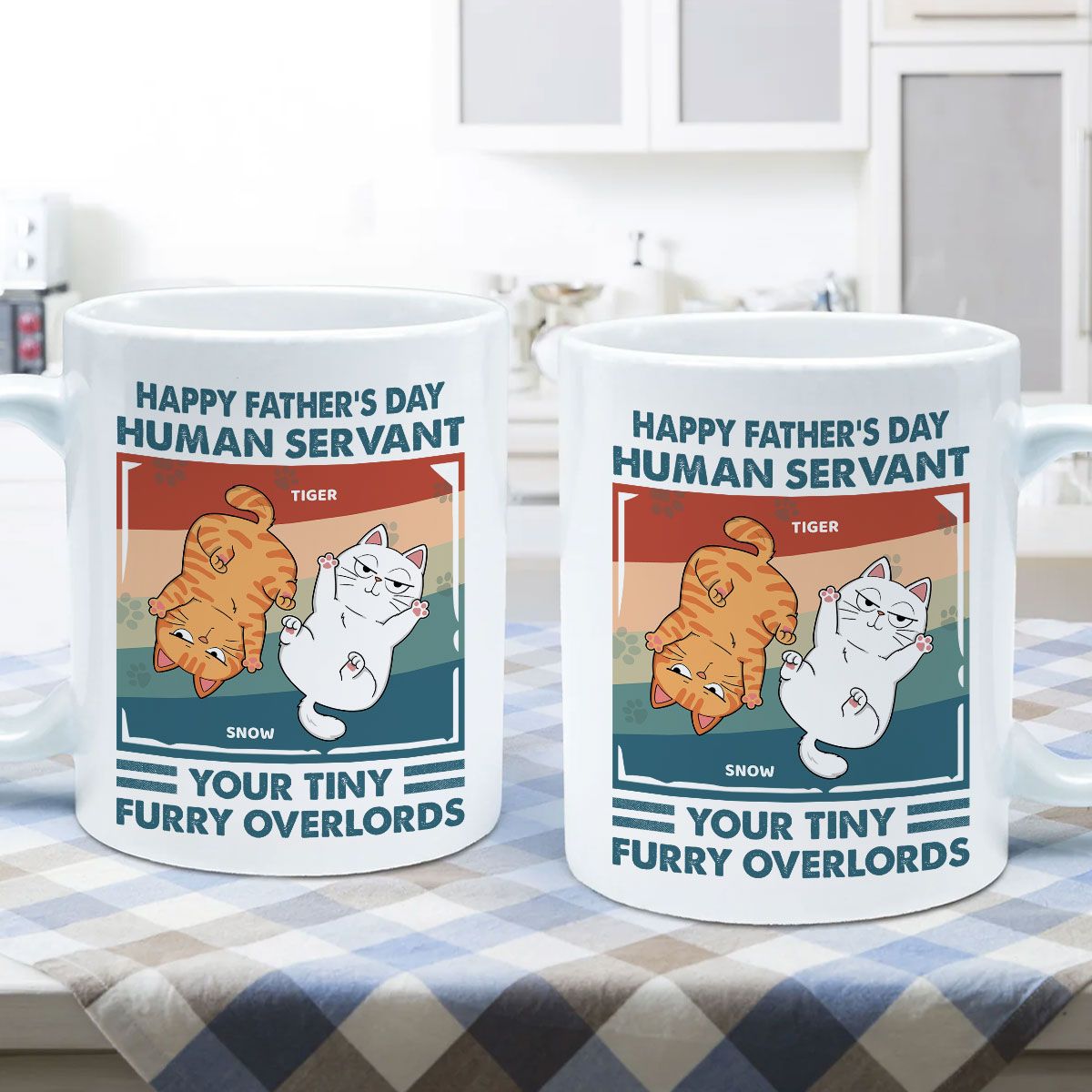 Happy Father's Day Human Servant Retro Personalized Mug