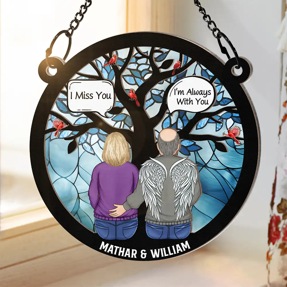 Cardinal I Miss You - Personalized Window Hanging Suncatcher Ornament