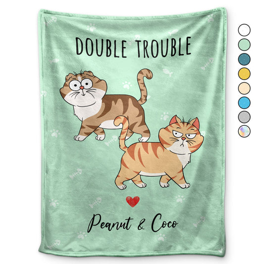 Funny Cartoon Cats Walking - Gift For Cat Lovers - Personalized Fleece Blanket