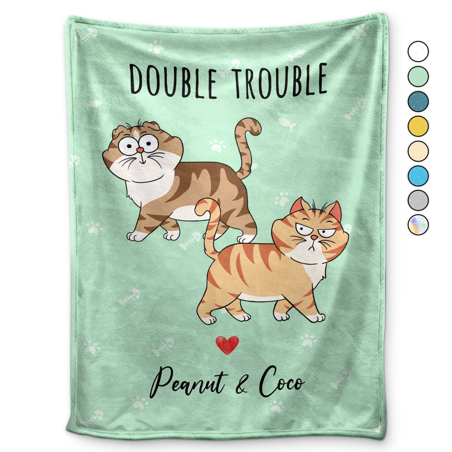 Funny Cartoon Cats Walking - Gift For Cat Lovers - Personalized Fleece Blanket