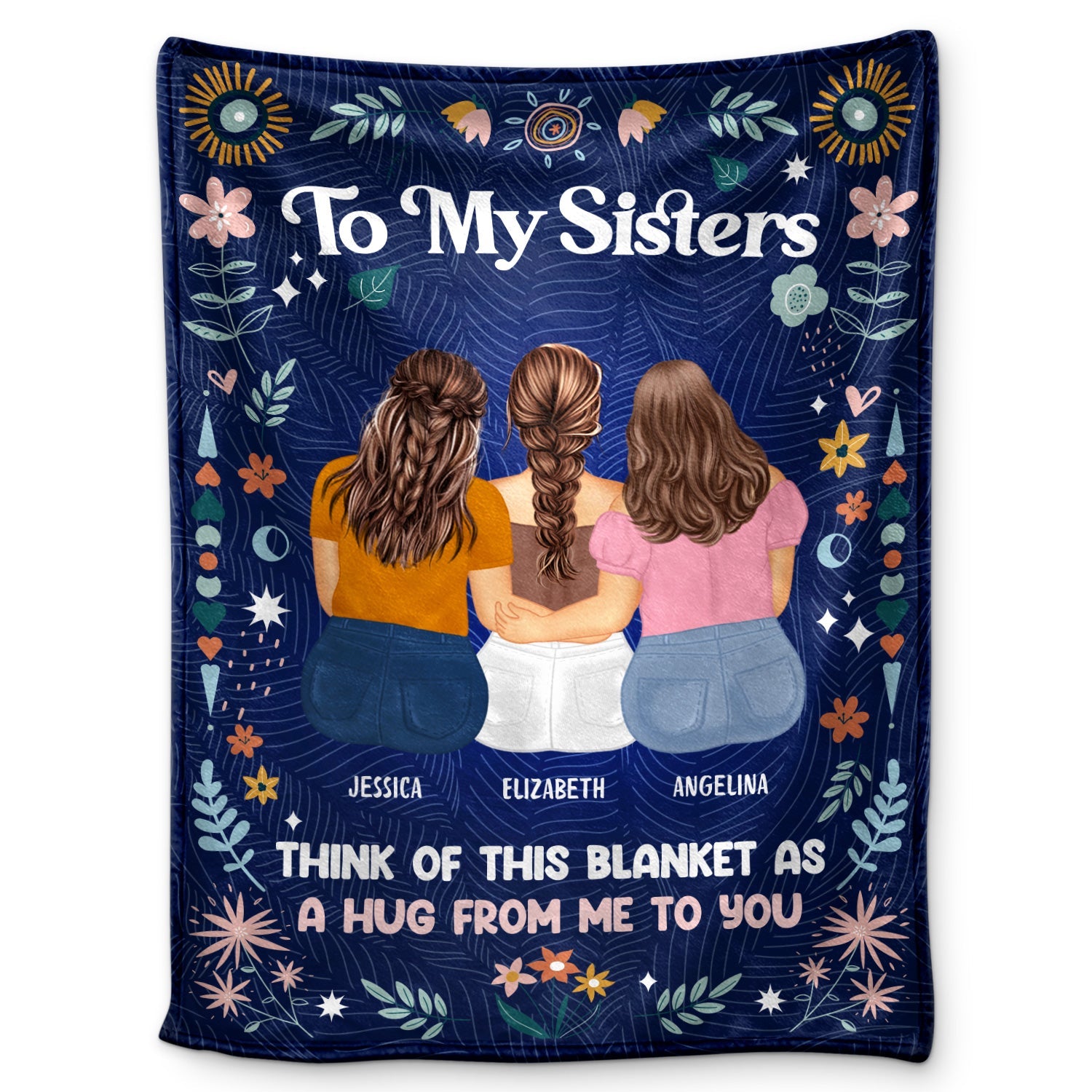 Think Of This Blanket - Gift For Sisters - Personalized Fleece Blanket 3~6 People