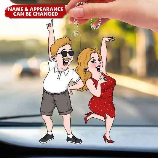 Funny Couple - Personalized Acrylic Car Ornament - Gift for Him, Gift for Her