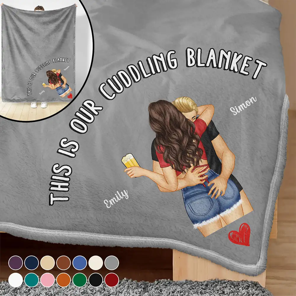 Sexy Couple Kissing Cuddling Blanket - Personalized Blanket