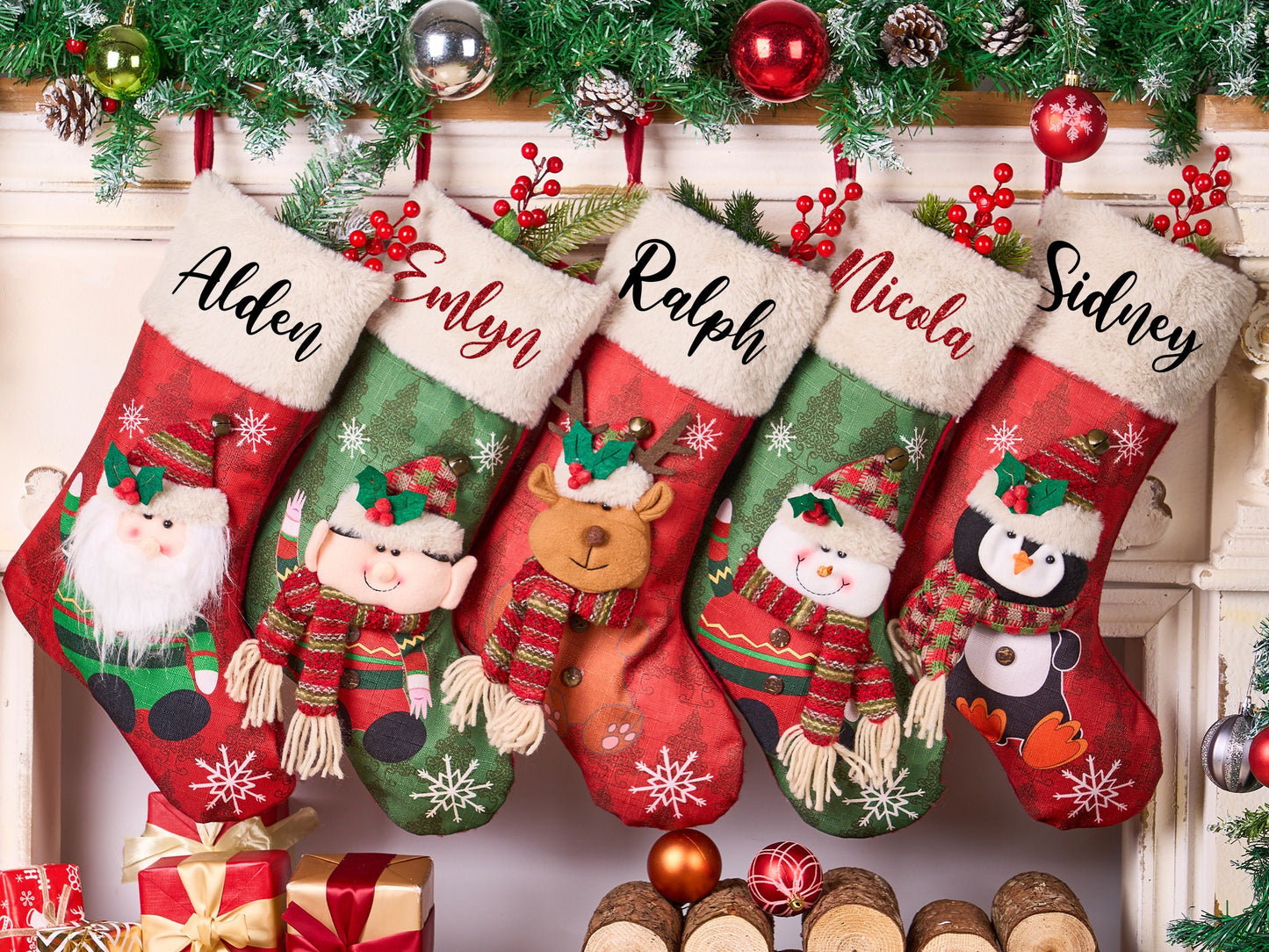 Christmas Stocking Personalized Stockings Christmas Stocking Family Stocking Monogram 3D Christmas Stocking Christmas Gifts Christmas Decor