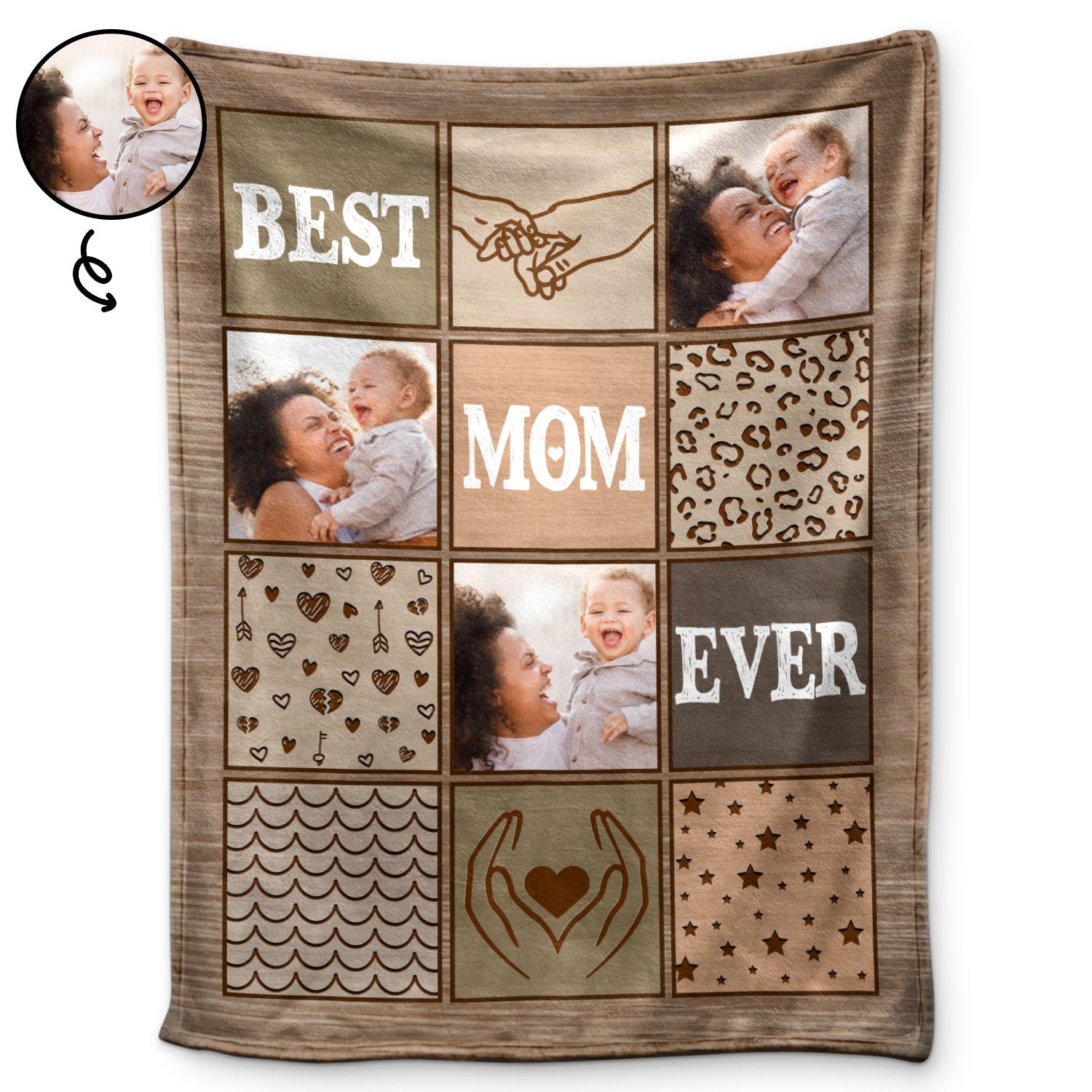 Custom Photo Best Mom Ever - Gift For Mom - Personalized Fleece Blanket