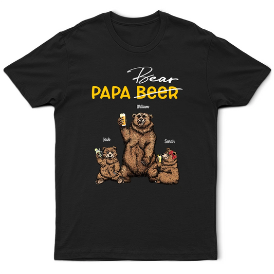 Papa Beer Papa Bear - Personalized T Shirt