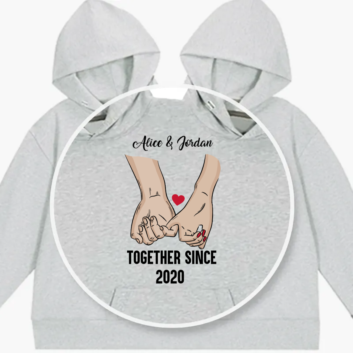 Couple Together Since Personalized Couple One-Piece Hoodie Sweatshirt