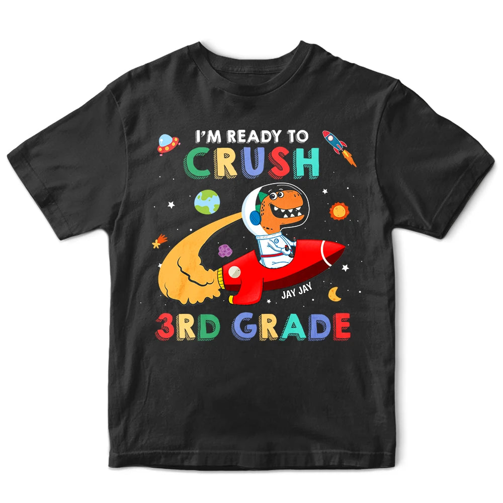 Astronaut Dinosaur I'm Ready To Crush - Personalized Children's T-shirt