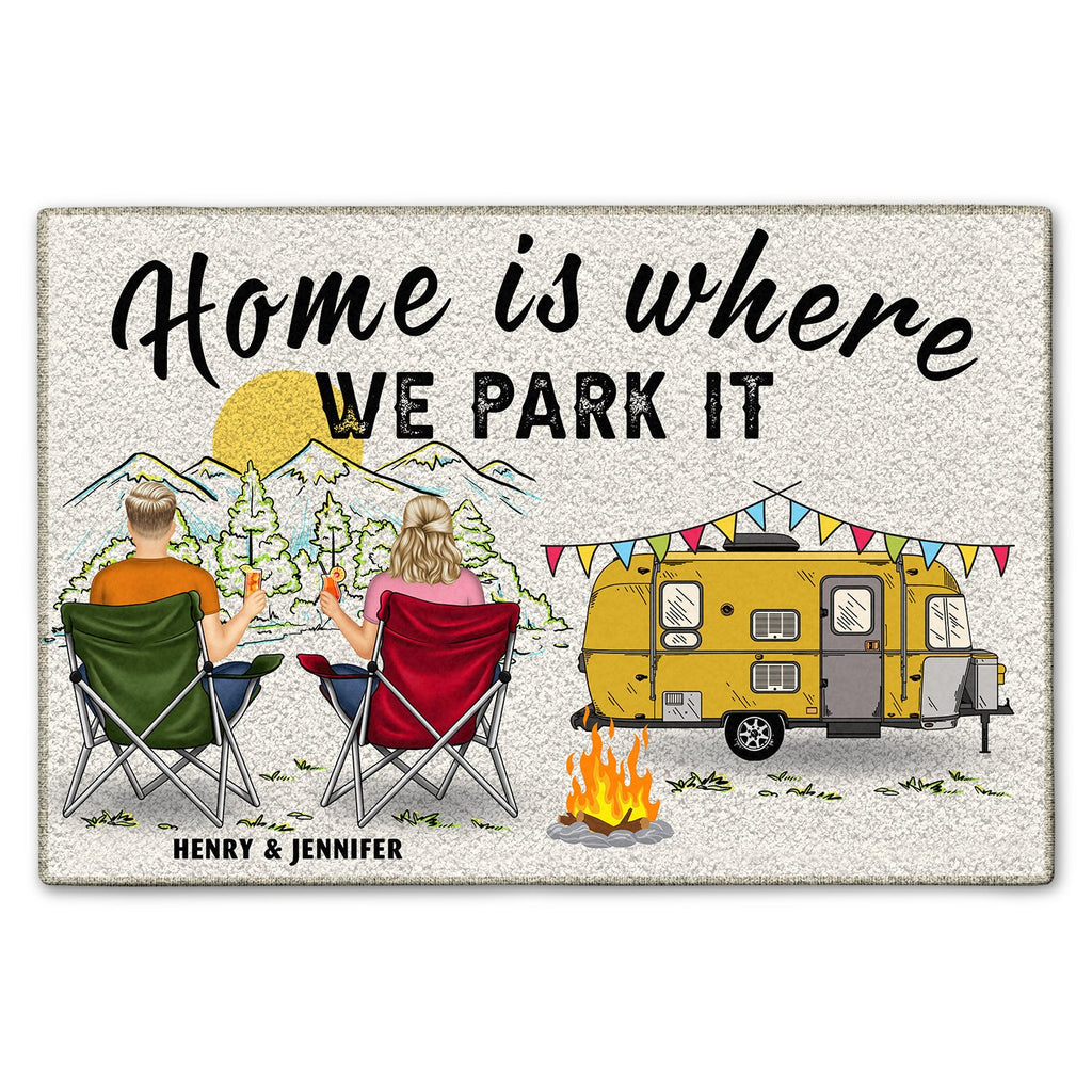 Home is where we park it, personalized camping cutting board