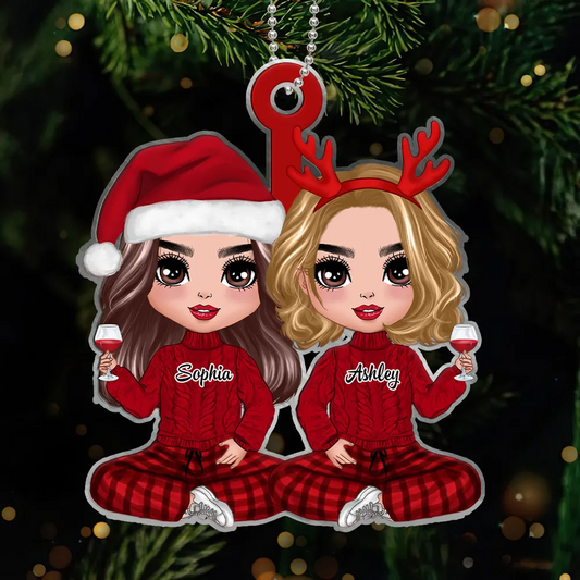 Christmas Happy Doll Best Friends Personalized Acrylic Ornament