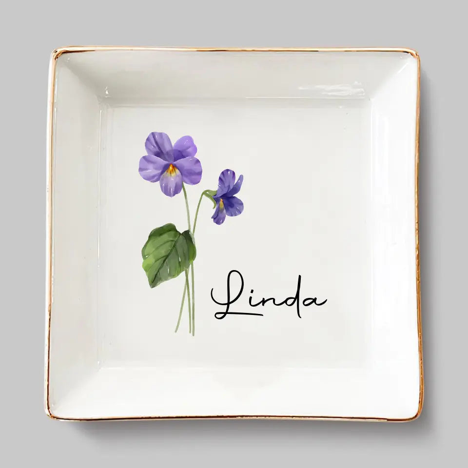 Friends Are Flowers That Never Fade - Bestie Personalized Custom Jewelry Dish - Wedding Gift, Bridesmaid Gift For Best Friends, BFF, Sisters