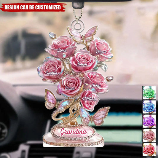 Each Rose Holds A Piece Of Your Heart - Family Personalized Custom Acrylic Ornament