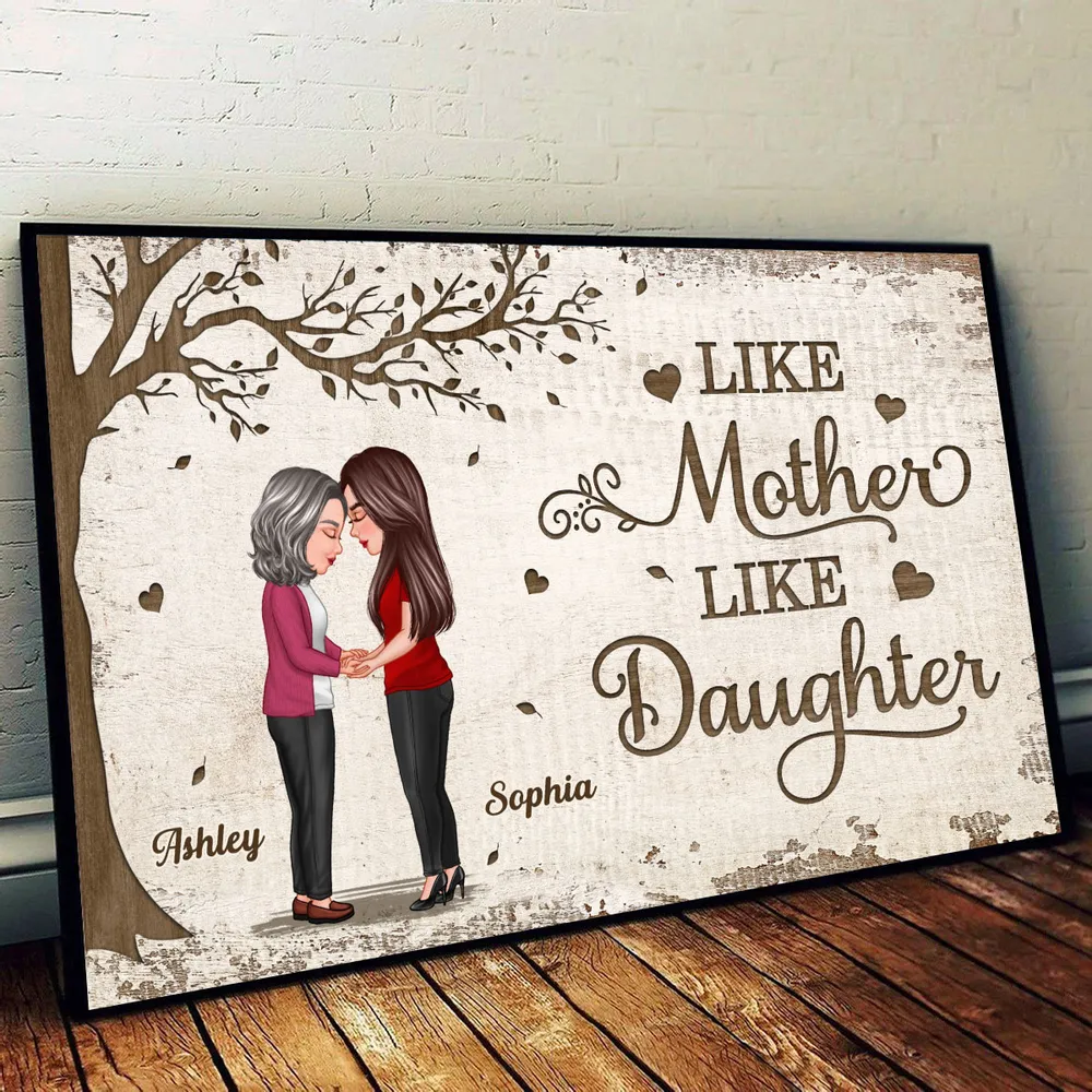Mother Daughter Holding Hands Under Tree Gift For Mother Personalized Poster
